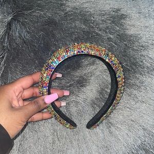 Multi color rhinestone headband